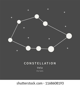 The Constellation Of Vela. The Sails - linear icon. Vector illustration of the concept of astronomy