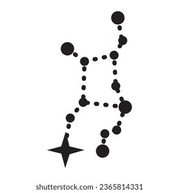Constellation of virgo, Vector zodiac sign icon.