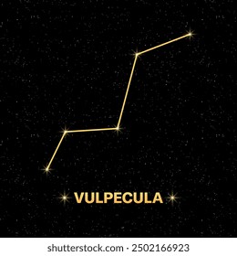 Constellation Vulpecula banner. Flat style. Vector illustration.