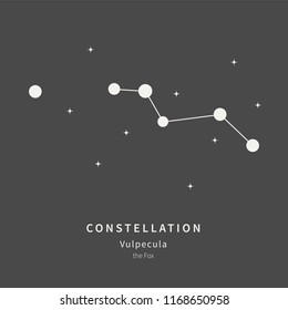 The Constellation Of Vulpecula. The Fox - linear icon. Vector illustration of the concept of astronomy
