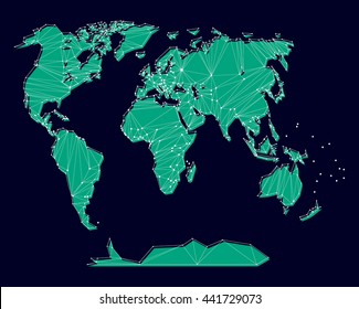 constellation , world map , atlas , communication, vector