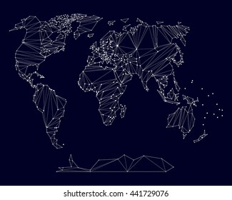 constellation , world map , atlas , communication, vector