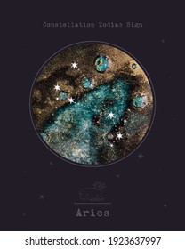 Constellation Zodiac Sign. Astrology and astronomy. abstract image of the planet, celestial body. Vector graphics