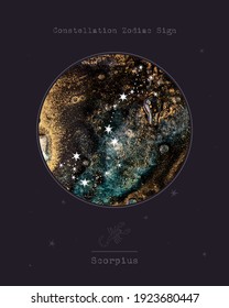 Constellation Zodiac Sign. Astrology and astronomy. abstract image of the planet, celestial body. Vector graphics