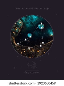 Constellation Zodiac Sign. Astrology and astronomy. abstract image of the planet, celestial body. Vector graphics