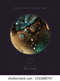 Constellation Zodiac Sign. Astrology and astronomy. abstract image of the planet, celestial body. Vector graphics