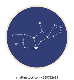 Constellation of zodiac sign Virgo (The Maiden).