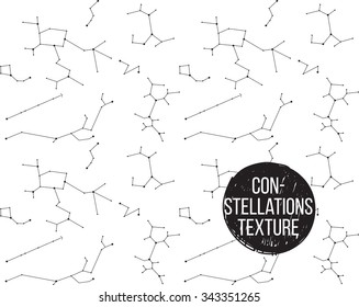 Constellations black and white seamless texture. Nice background for your prints.