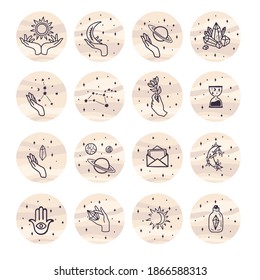 Constellations, collection of 12 zodiac signs with titles. Aries, Taurus, Leo, Gemini, Virgo, Scorpio, Libra, Aquarius, Sagittarius, Pisces, Capricorn, Cancer. Vector, isolated on white background