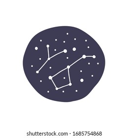 constellations doodle icon, vector illustration