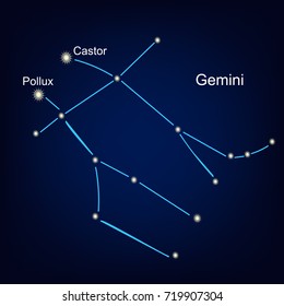 constellations Gemini Castor and Pollux vector illustration 