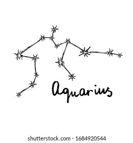 Constellations - Grunge Zodiac Signs - Aquarius - The Water-Bearer