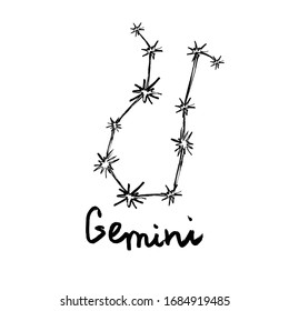 Constellations - Grunge Zodiac Signs - Gemini - The Twins