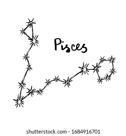 Constellations - Grunge Zodiac Signs - Pisces - The Fishes