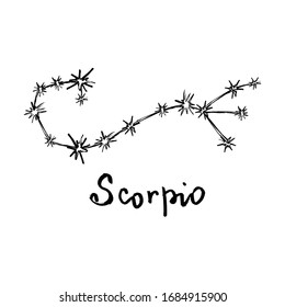 Constellations Grunge Zodiac Signs Scorpio Scorpion Stock Vector ...