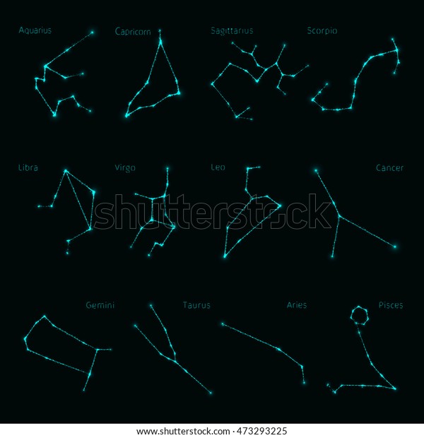 Constellations Illustration Icon Lights Silhouette On Stock Vector ...