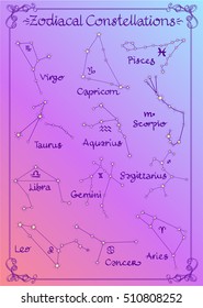 Constellations logo. Zodiac signs. Astronomy and astrology.