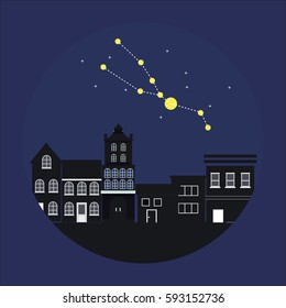 Constellations, night sky, vector
