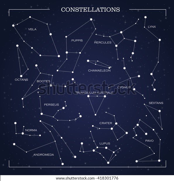 Constellations Night Sky Vector Stock Vector (Royalty Free) 418301776