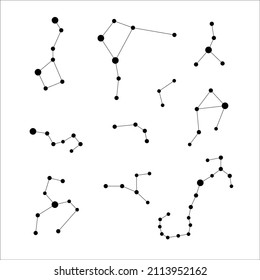 Constellations on a white background. Set of elements. Vector illustration