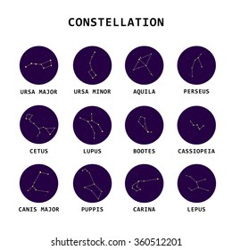 Constellations vector icons