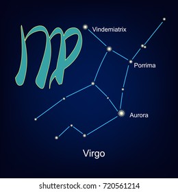 constellations the Virgo horoscope star vector illustration