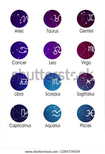 Constellations Zodiac Zodiac Signs Set Illustrations Stock Vector ...