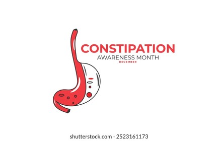 Mês de conscientização da constipação, fundo, faixa, cartão, cartaz, modelo. Ilustração vetorial.