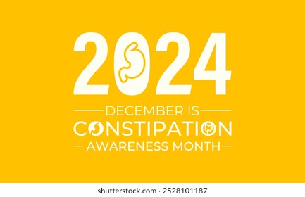 Obstipation Bewusstsein Monat beobachtet jedes Jahr im Dezember. Bannerplakat, Flyer und Hintergrunddesignvorlage. Vektorgrafik.