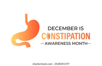 Constipation awareness month observed each year during December. Banner poster, flyer and background design template. Vector illustration.