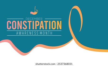 O mês de conscientização da obstipação é observado todos os anos em dezembro. Conceito de conscientização médica. fundo, cartaz, modelo de banner Projeto de ilustração vetorial.