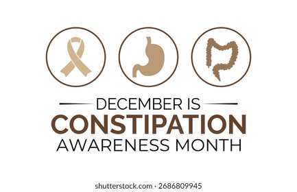 Verstopfung Bewusstsein Monat wird jedes Jahr im Dezember Hintergrund, Banner oder Poster Design-Vorlage beobachtet. Bauchschmerzen Bauchschmerzen medizinisches Gesundheitskonzept.  Magen-Darm-Diarrhoe.