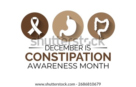 Constipation awareness month is observed every year in December background, banner or poster design template. Pelvic pain stomachache medical healthcare concept. Designed in a low poly style. Eps 10.
