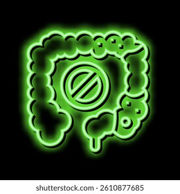 constipation digestion system neon light sign vector. constipation digestion system illustration