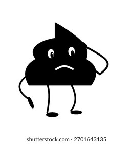 problema de constipação questão de saúde cocô olhando conceito triste para ilustrar a silhueta de movimento intestinal não saudável