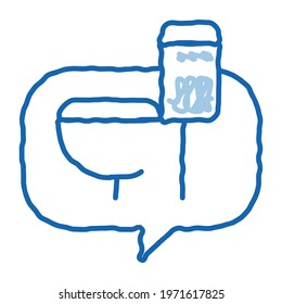 Constipation Symptomp Of Pregnancy sketch icon vector. Hand drawn blue doodle line art isolated symbol illustration