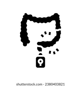 Verstopfung Behandlung Glyph Symbol Vektorgrafik. Verstopfung einzelne Symbolillustration