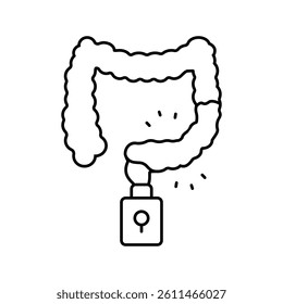 constipation treatment line icon vector. constipation treatment sign. isolated contour symbol black illustration