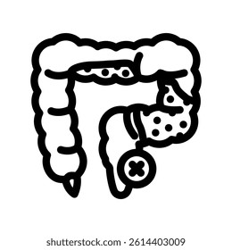 constipation treatment line icon vector. constipation treatment sign. isolated contour symbol black illustration