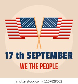 Constitution american day people background. Flat illustration of constitution american day people vector background for web design