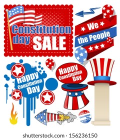 Constitution Day Celebration Design Vectors Set for USA