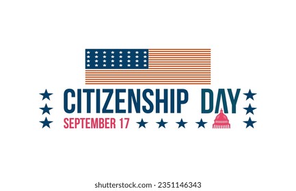 Constitution Day and Citizenship Day vector banner template. Patriotism concept of freedom, constitution, democracy vector illustration idea.