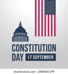 Constitution Day . Flat art design. Vector design. Good for celebration template usage. eps 10. 