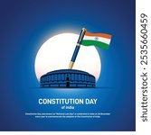 constitution day of india. constitution day of india creative banner, poster, social media post, background, postcard, template, greetings card design etc. 