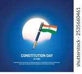 constitution day of india. constitution day of india creative banner, poster, social media post, background, postcard, template, greetings card design etc. 