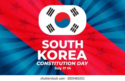 Constitution Day Jeheonjeol South Korea Observed Stock Vector (Royalty ...