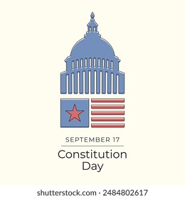 Día de la Constitución. Diseño de arte de línea. Diseño de Vector. Bueno para el uso de la Plantilla de celebración. Línea continua, eps 10.