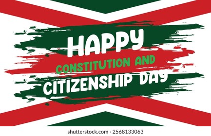 Constitution Day in Mexico. National happy holiday, celebrated annual in February 4. Mexican pattern and colors. Patriotic elements.