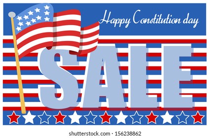 Constitution Day Sale Advertisement Vector Illustration