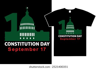 Constitution day typography t-shirt design Illustration